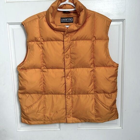 Lands' End Jackets & Blazers - Lands End Bright gold Goose Down Women’s Winter Puffer Vest L 14-16